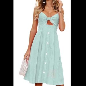 ECOWISH green swing dress